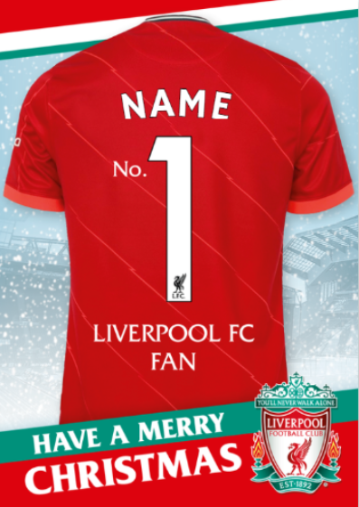 Liverpool FC Personalised Christmas Card Online Sale