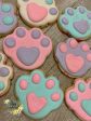 16 cookies, Paw print cookies, Dog Bone cookies Sale