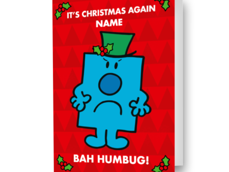 Mr Men & Little Miss Personalised  Bah Humbug  Christmas Card For Sale