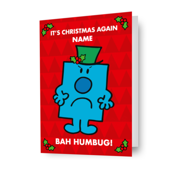 Mr Men & Little Miss Personalised  Bah Humbug  Christmas Card For Sale