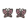 Pink butterfly earrings For Cheap