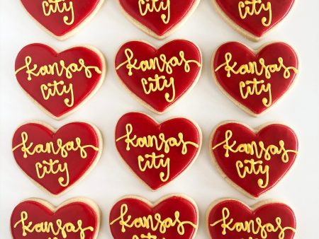 Chiefs Kansas City Heart Sugar Cookie Set Fashion