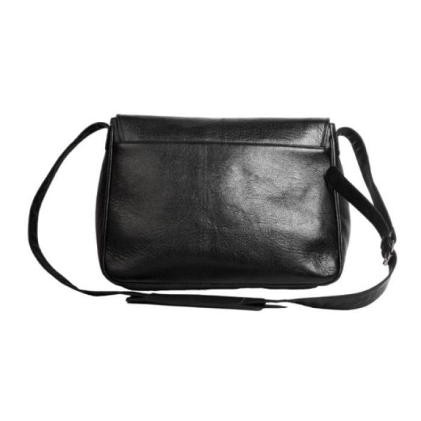 Leather Messenger Bag | Black Online