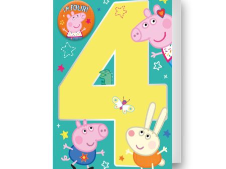 Peppa Pig Age 4 Birthday Card Fashion