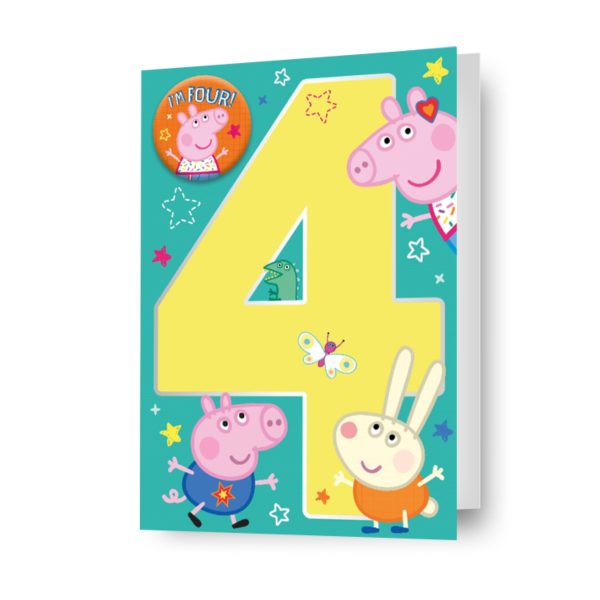 Peppa Pig Age 4 Birthday Card Fashion