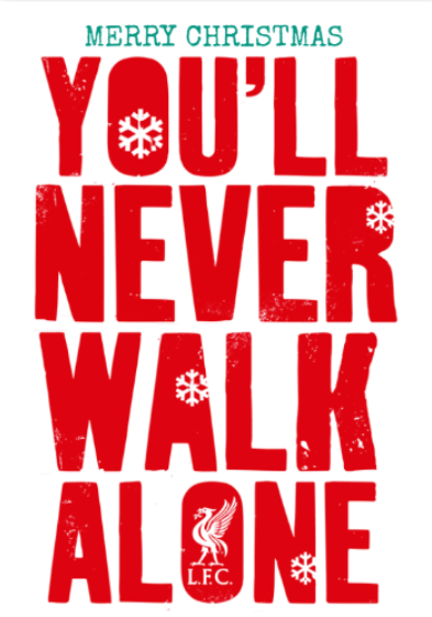 Liverpool FC Personalised Christmas Card on Sale