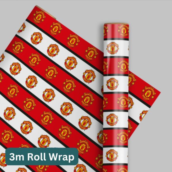 Manchester United FC 3m Roll Wrapping Paper Hot on Sale