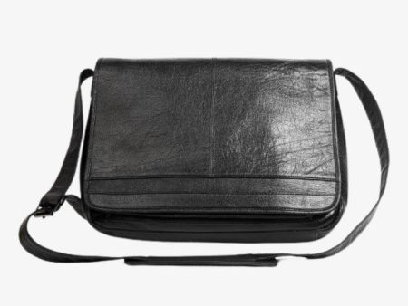 Leather Messenger Bag | Black Online