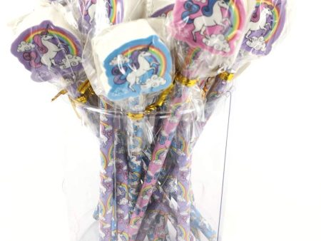 9 x Rainbow Unicorn Eraser Topper Pencils Supply