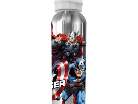 Avengers Aluminium Silver Drinks Bottle 500ml Hot on Sale