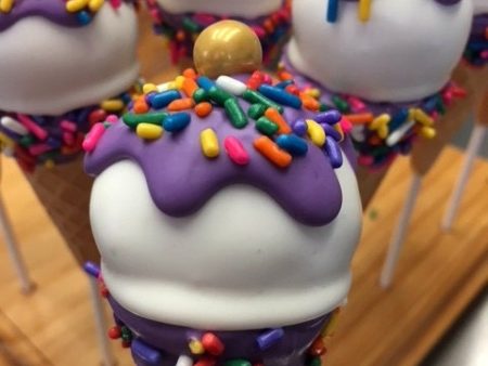 Lavender (purple) Ice Cream Cone Cake pops, Birthday Cake pops, Princess Party, Candyland For Discount