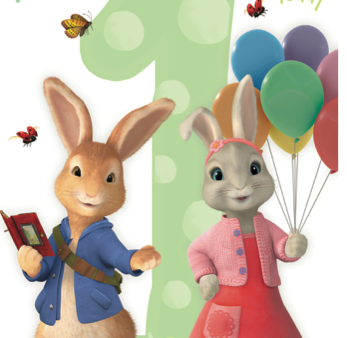 Peter Rabbit Age 1 Birthday Card Online now