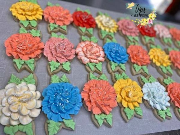 16 Mother s Day Flower cookies, Gift for her, decorated sugar cookies Fashion