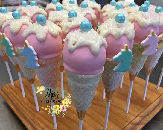 Unicorn Ice cream cone cake pops, Ice cream party, birthday cake pops, Unicorn party Online now