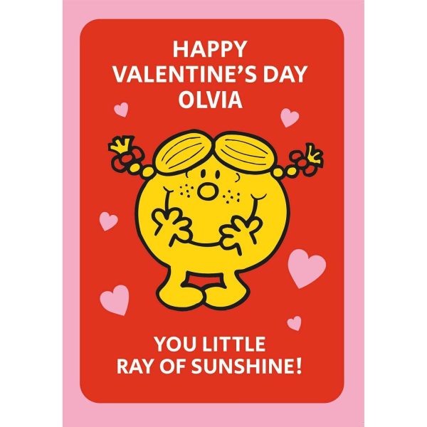 Mr Men & Little Miss Personalised  Little Miss Sunshine  Valentine s Day Card Online now