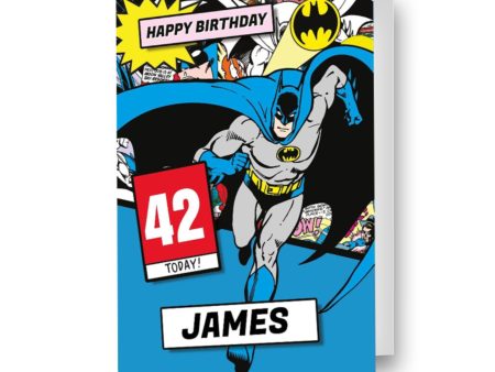 Batman Personalised Any Name & Age Birthday Card on Sale