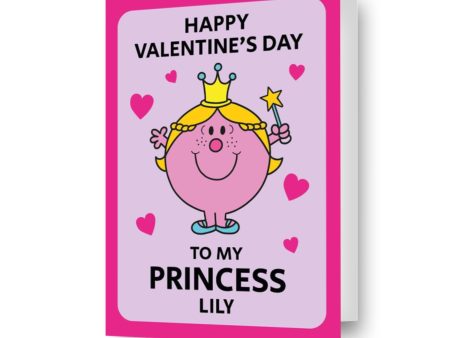 Mr Men & Little Miss Personalised  Little Miss Princess  Valentine s Day Card For Cheap