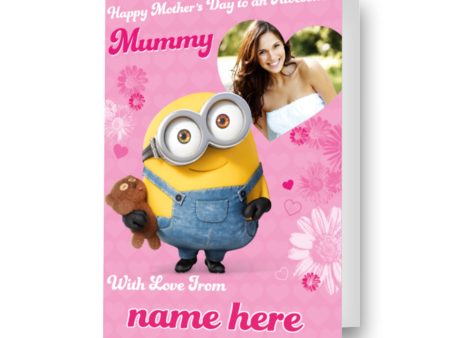 Despicable Me Minions Personalised Photo & Name  Awesome Mummy  Mother s Day Card For Discount