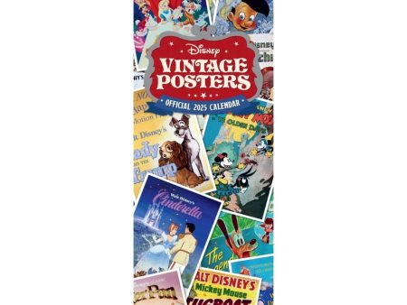 DISNEY VINTAGE POSTERS 2025 SLIM CALENDAR Cheap