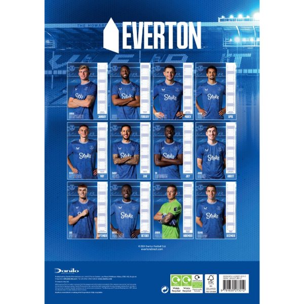 EVERTON FC 2025 A3 CALENDAR For Discount