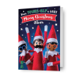 Elf On The Shelf Personalised Any Name Christmas Card Discount