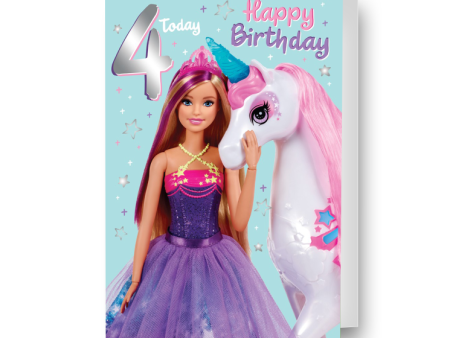 Barbie Age 4 Birthday Card Hot on Sale