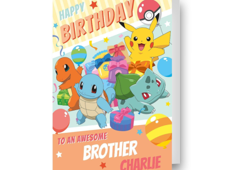 Pokémon Personalise Name Relation  Happy Birthday  Card Fashion