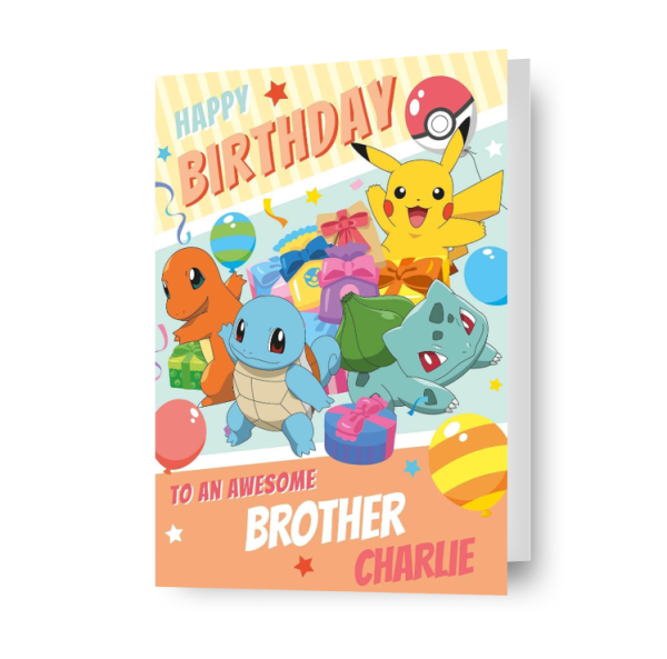 Pokémon Personalise Name Relation  Happy Birthday  Card Fashion