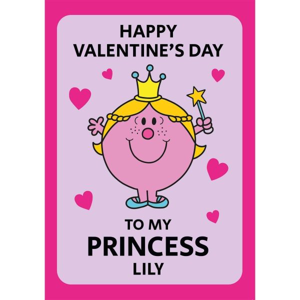 Mr Men & Little Miss Personalised  Little Miss Princess  Valentine s Day Card For Cheap