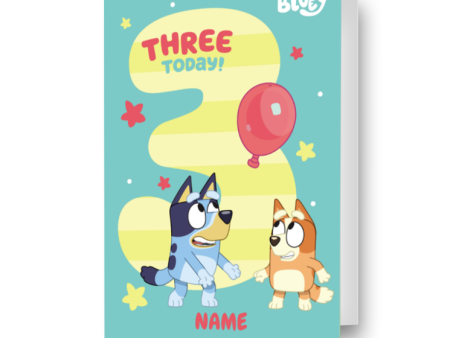 Bluey Personalised Age 3 Birthday Card Hot on Sale