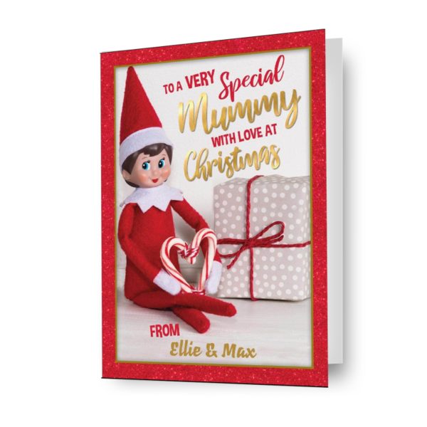 Elf On The Shelf Personalised  Mummy  Christmas Card Cheap