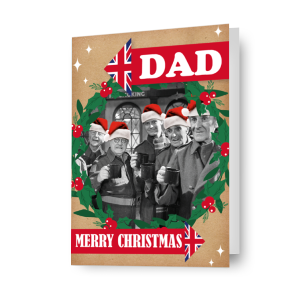 Dad s Army Personalised Wreath Christmas Card Online