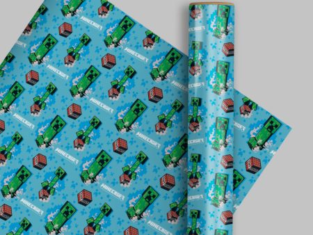 Minecraft 2m Roll Wrapping Paper Hot on Sale