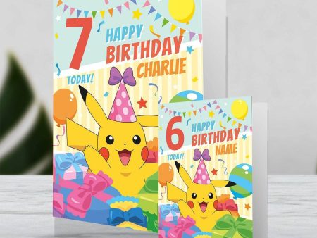 Pokémon Giant Personalised Any Age Birthday Card Online