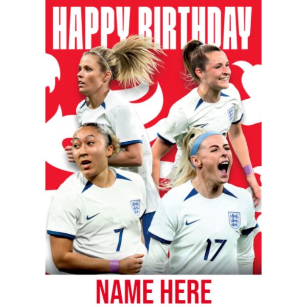 England Lionesses Personalised  Happy Birthday  Card For Sale