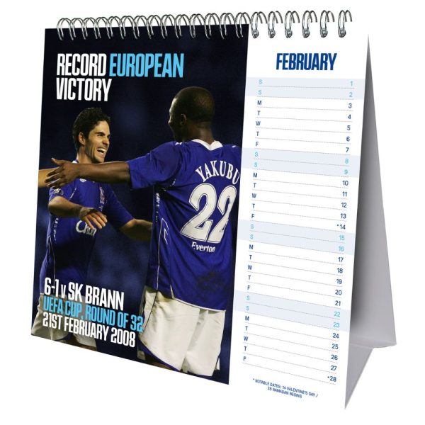 EVERTON FC 2025 DESK EASEL CALENDAR For Sale