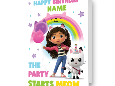 Gabby s Dollhouse Personalised Name Birthday Card Discount