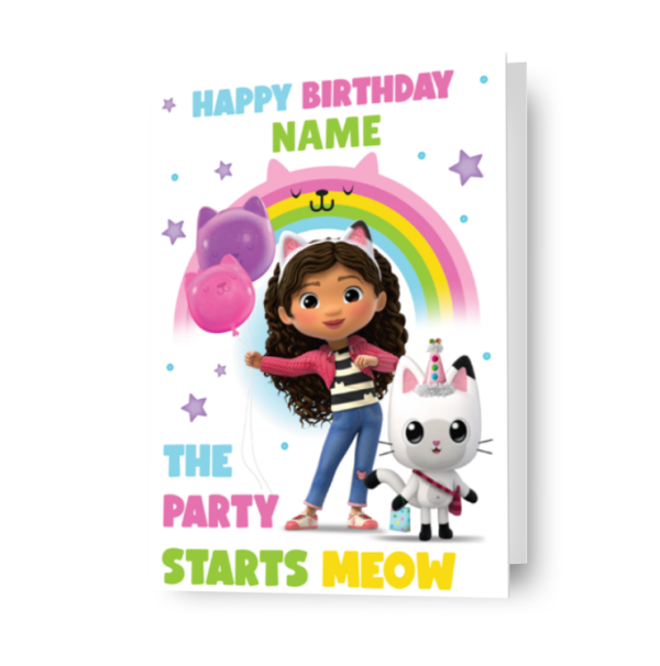 Gabby s Dollhouse Personalised Name Birthday Card Discount