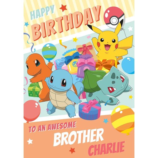 Pokémon Personalise Name Relation  Happy Birthday  Card Fashion