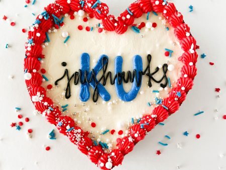 KU Jayhawks Heart Cake on Sale