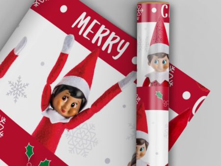 Elf on the Shelf Christmas 4 Sheets & 4 Tags Gift Wrap Sale