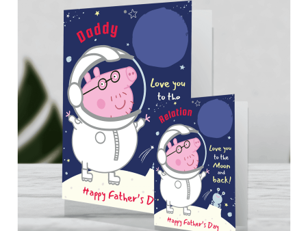 Peppa Pig Giant Personalised  Love You To The Moon  Father s Day Photo Card Fashion