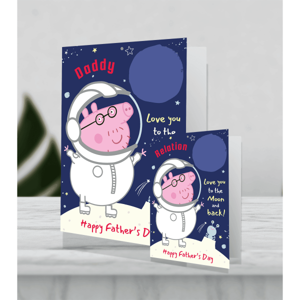 Peppa Pig Giant Personalised  Love You To The Moon  Father s Day Photo Card Fashion