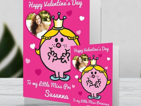 Mr Men & Little Miss Giant Personalised  Little Miss Princess  Valentine s Day Card Supply