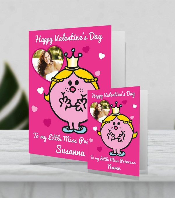 Mr Men & Little Miss Giant Personalised  Little Miss Princess  Valentine s Day Card Supply