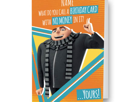 Despicable Me Minions Any Name Birthday Card Sale