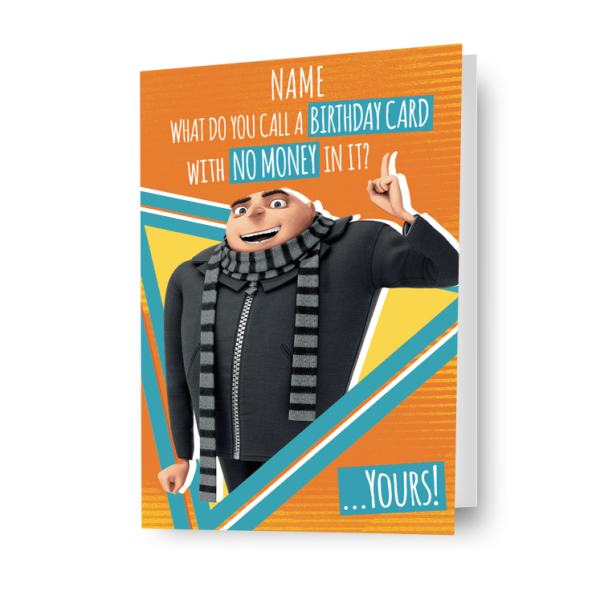 Despicable Me Minions Any Name Birthday Card Sale