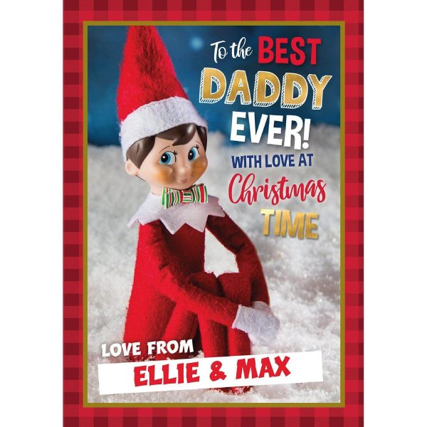 Elf On The Shelf Personalised  Daddy  Christmas Card Online now