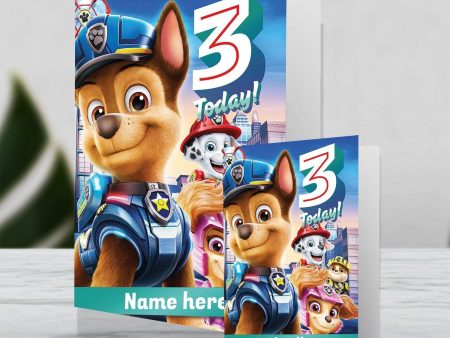 Paw Patrol Movie Giant Personalised Age 3 Birthday Card Online now