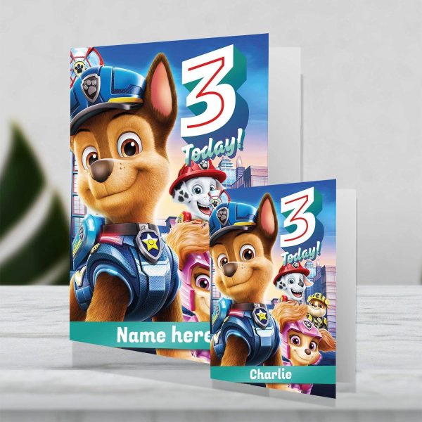 Paw Patrol Movie Giant Personalised Age 3 Birthday Card Online now